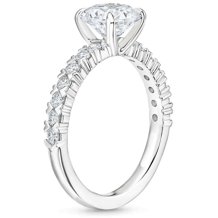 18K White Gold Valeria Diamond Ring, large side view