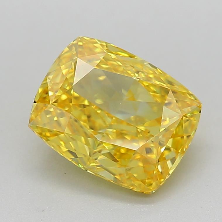 1.05 Ct. Fancy Vivid Yellow Cushion Lab Grown Diamond