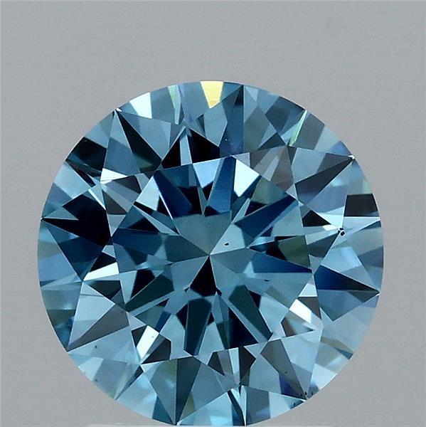 2.06 Ct. Fancy Vivid Blue Round Lab Grown Diamond