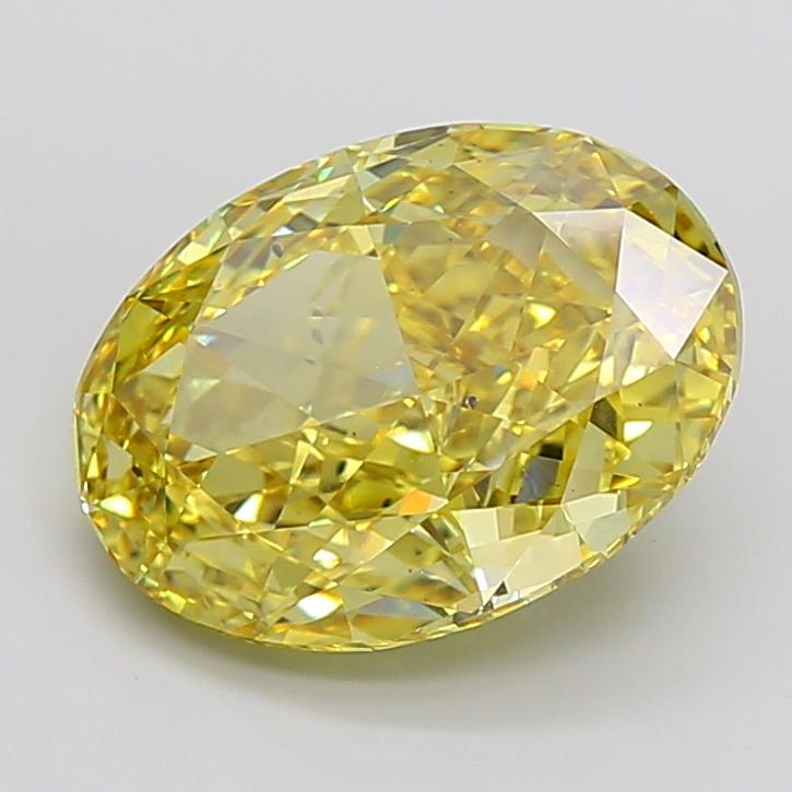 11.06 Ct. Fancy Vivid Yellow Oval Lab Grown Diamond