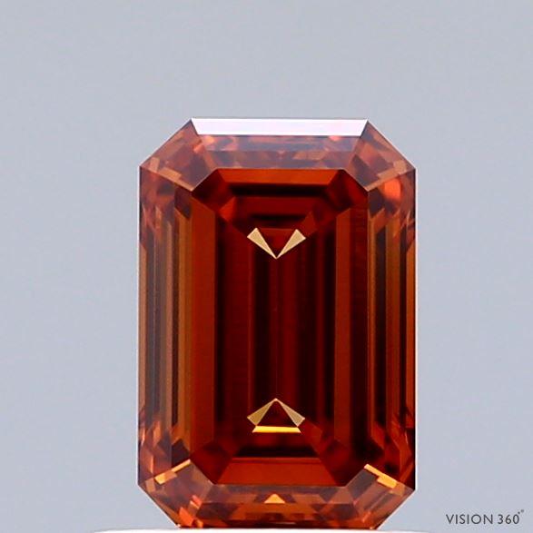 1.01 Ct. Fancy Vivid Orange Emerald Lab Grown Diamond