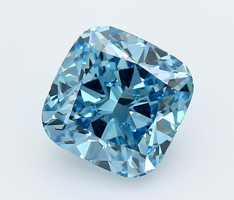 2.71 Ct. Fancy Vivid  Blue Cushion Lab Grown Diamond
