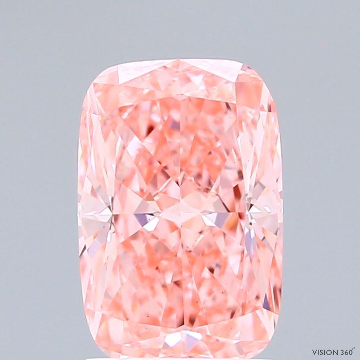 2.07 Ct. Fancy Vivid Pink Cushion Lab Grown Diamond