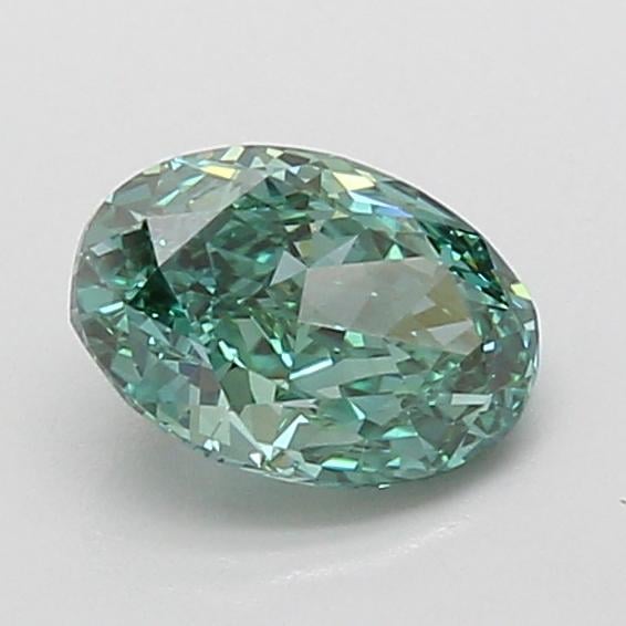 1.07 Ct. Fancy Vivid Green Oval Lab Grown Diamond