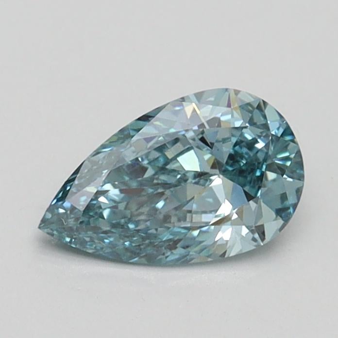 0.56 Ct. Fancy Intense Greenish Blue Pear Lab Grown Diamond