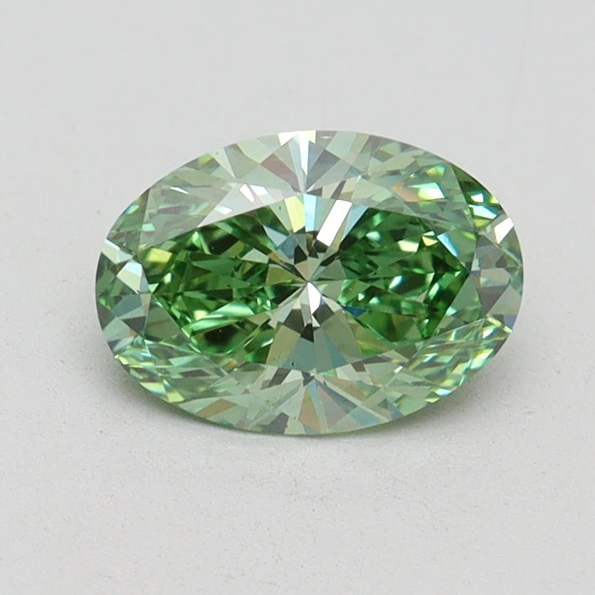 1.07 Ct. Fancy Vivid Green Oval Lab Grown Diamond