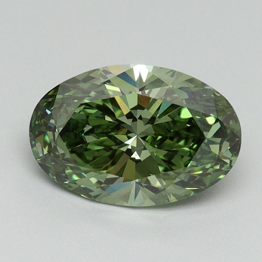 1.37 Ct. Fancy Vivid Green Oval Lab Grown Diamond
