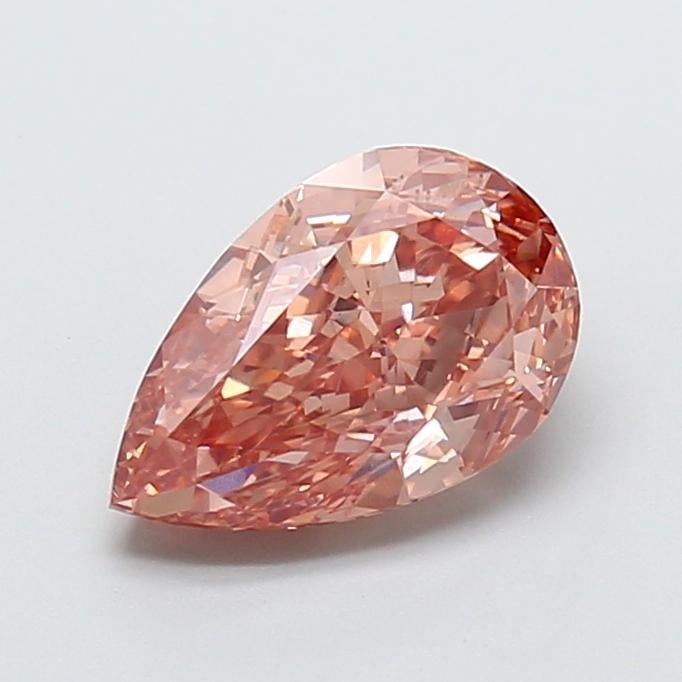 2.46 Ct. Fancy Vivid Brown Pink Pear Lab Grown Diamond