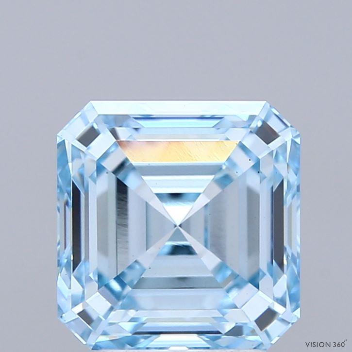 3.24 Ct. Fancy Intense  Blue Asscher Lab Grown Diamond
