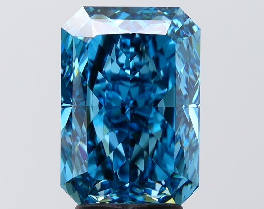 3.79 Ct. Fancy Vivid Blue Blue Radiant Lab Grown Diamond