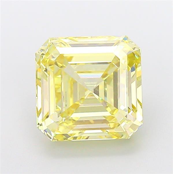 3.78 Ct. Fancy  Yellow Asscher Lab Grown Diamond