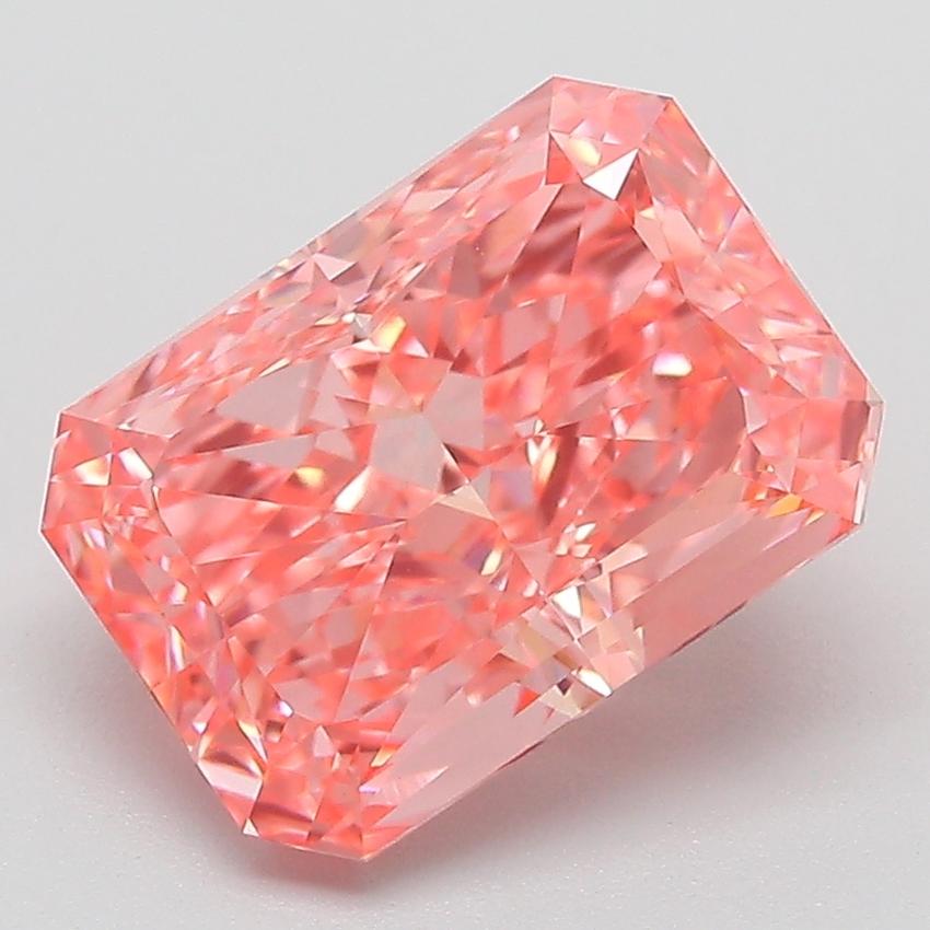 3.23 Ct. Fancy Vivid Pink Radiant Lab Grown Diamond