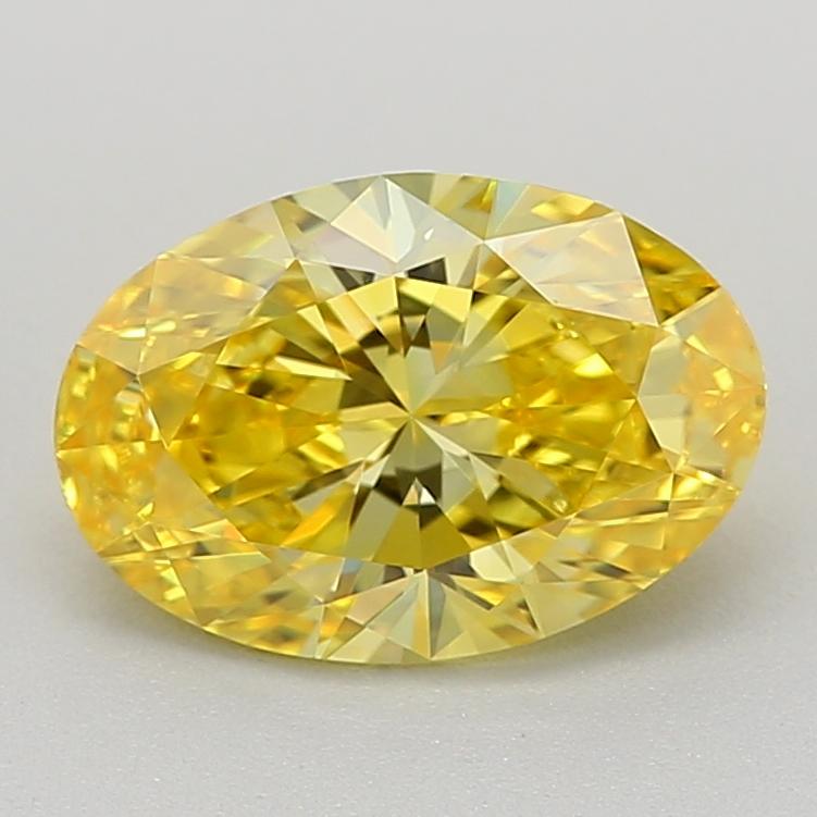 0.82 Ct. Fancy Vivid Yellow Oval Lab Grown Diamond