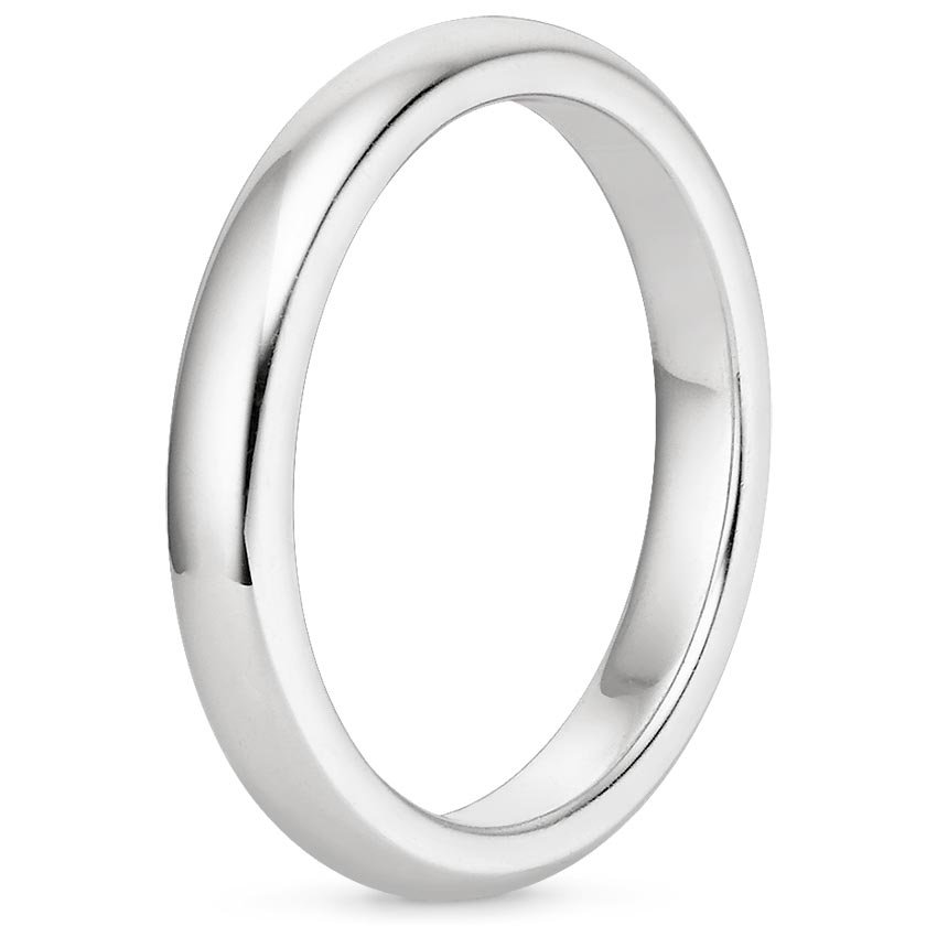 4mm Comfort Fit Men's Wedding Ring in 18K White Gold