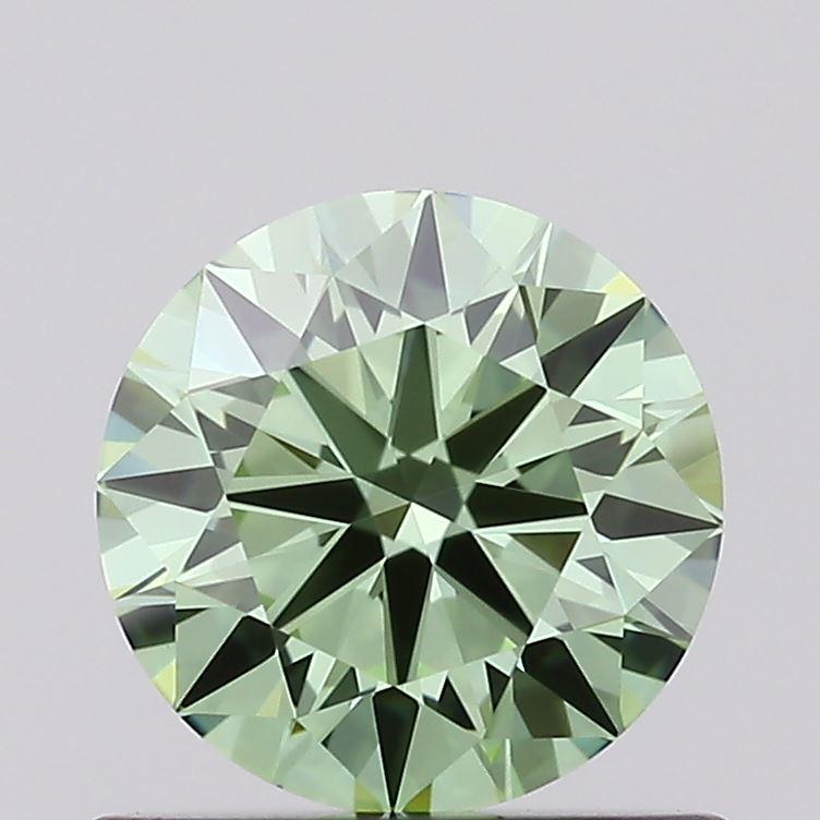 0.73 Ct. Fancy Vivid Green Round Lab Grown Diamond