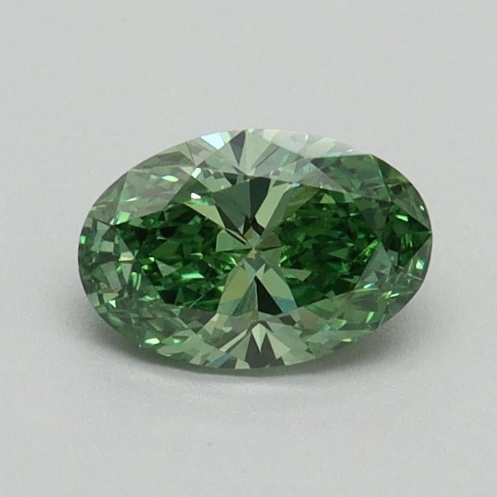 0.57 Ct. Fancy Vivid Green Oval Lab Grown Diamond