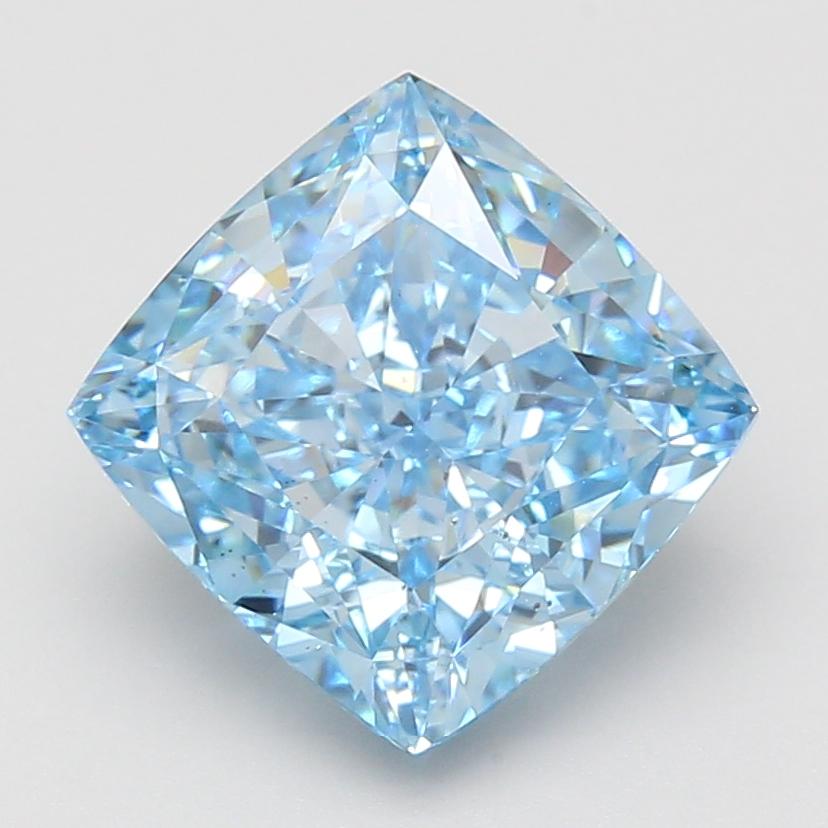 5.03 Ct. Fancy Vivid Blue Cushion Lab Grown Diamond