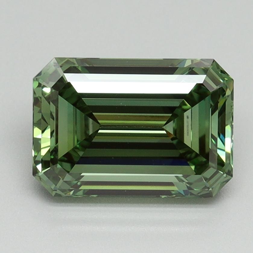 2.22 Ct. Fancy Vivid Pacific Green Emerald Lab Grown Diamond