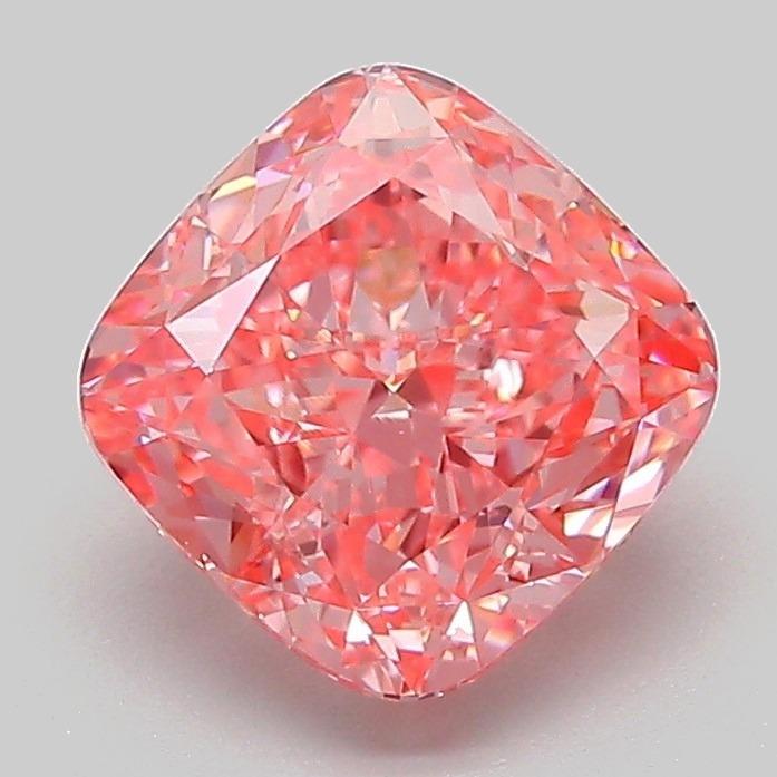 2.04 Ct. Fancy Vivid Pink Cushion Lab Grown Diamond