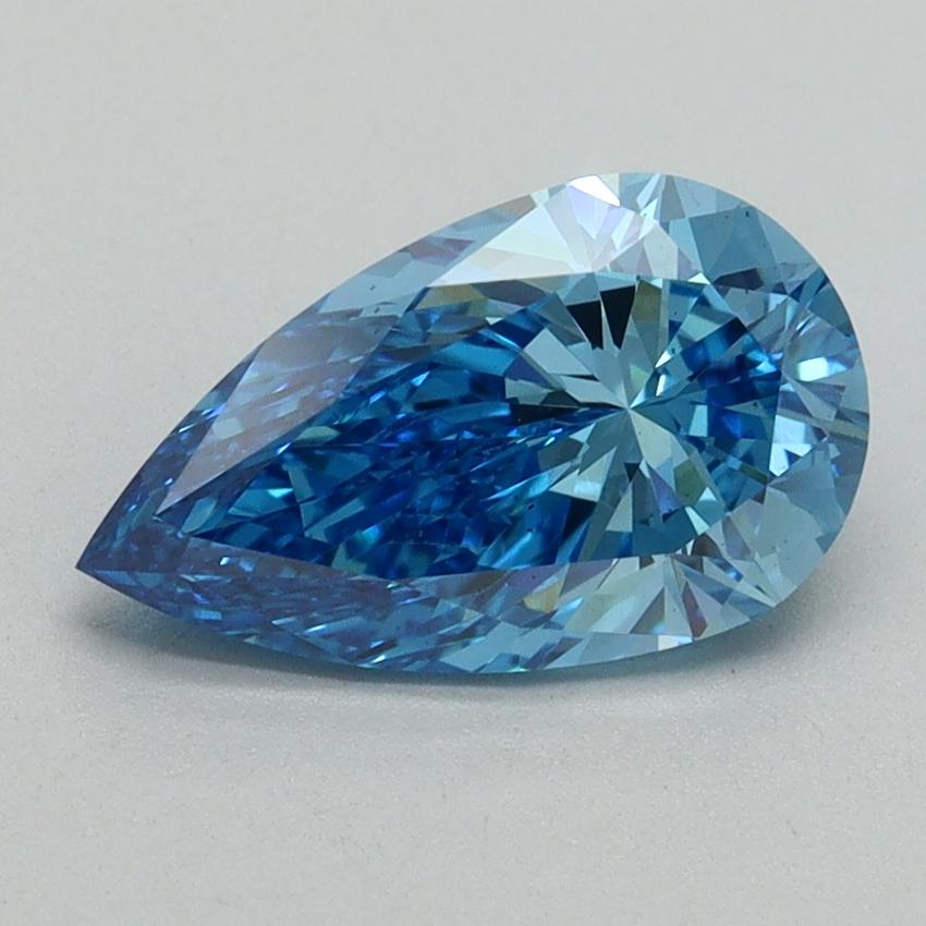 1.58 Ct. Fancy Vivid Blue Pear Lab Grown Diamond