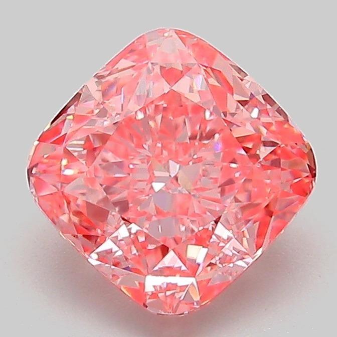 2.02 Ct. Fancy Vivid Pink Cushion Lab Grown Diamond