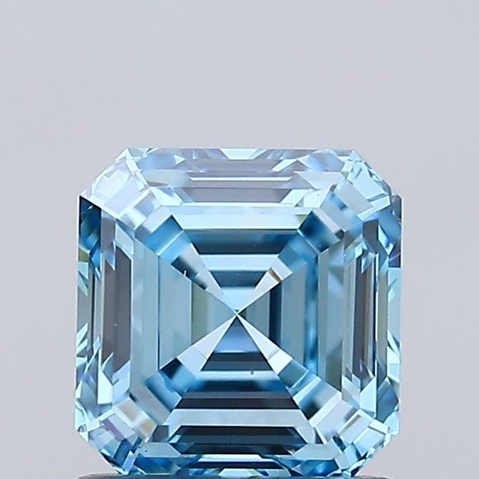 1.00 Ct. Fancy Vivid Blue Asscher Lab Grown Diamond