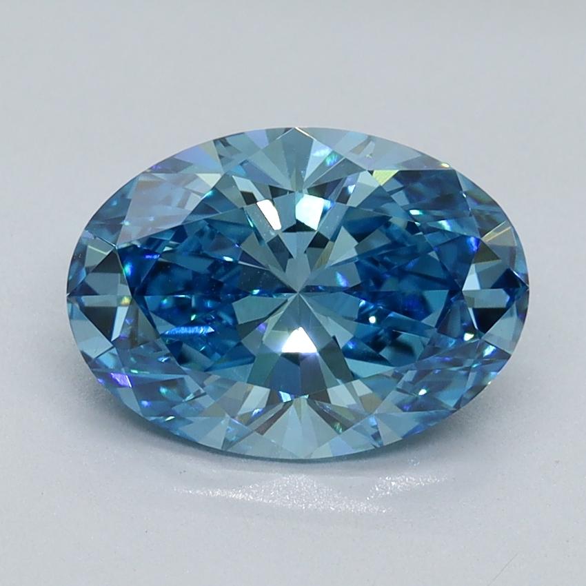 2.05 Ct. Fancy Vivid Malibu Blue Oval Lab Grown Diamond