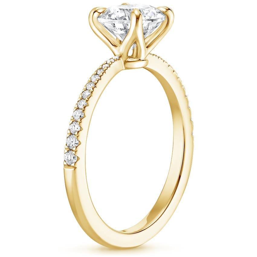 18K Yellow Gold Elena Diamond Ring, large side view