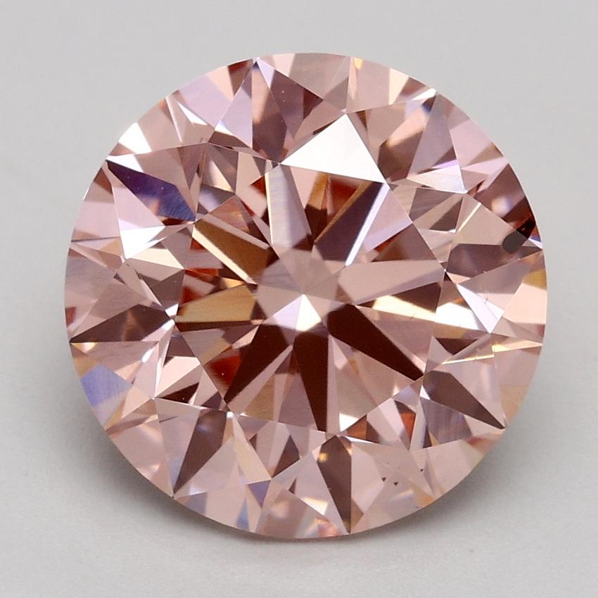 3.19 Ct. Fancy Intense Pink Round Lab Grown Diamond