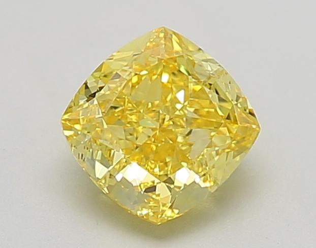 1.57 Ct. Fancy Vivid  Yellow Cushion Lab Grown Diamond