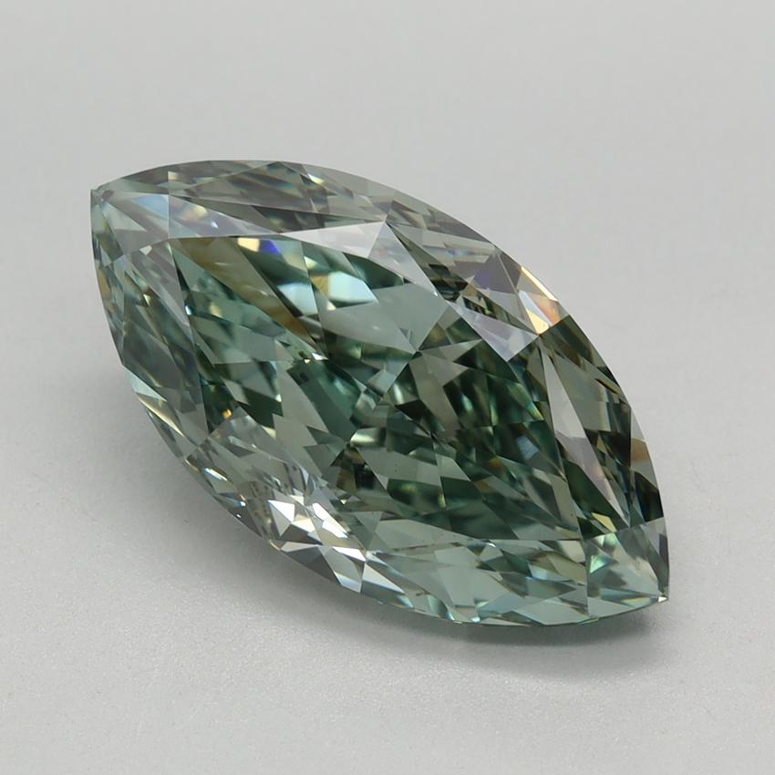 3.16 Ct. Fancy Vivid Green Marquise Lab Grown Diamond