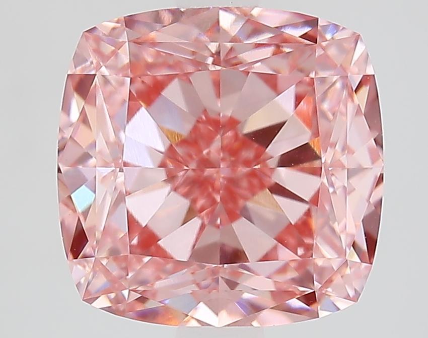 3.63 Ct. Fancy Vivid Pink Cushion Lab Grown Diamond