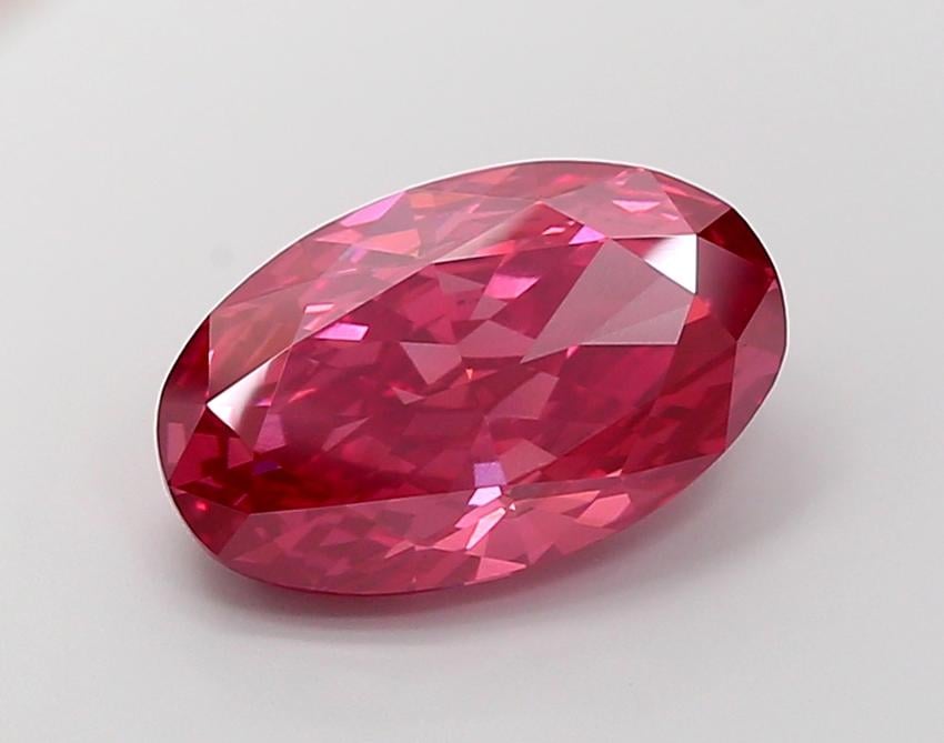 7.52 Ct. Fancy Vivid Red Oval Lab Grown Diamond