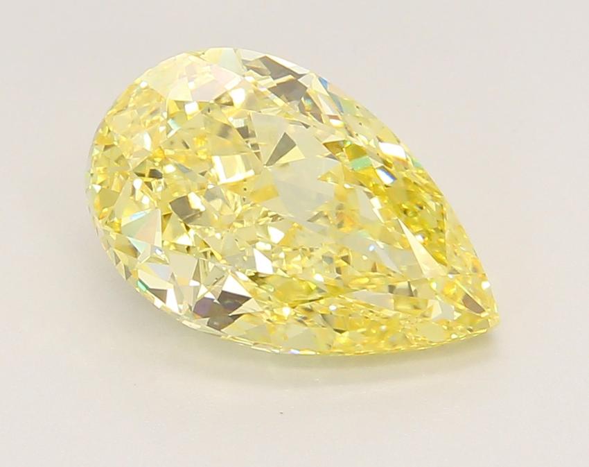 3.55 Ct. Fancy Vivid Yellow Pear Lab Grown Diamond