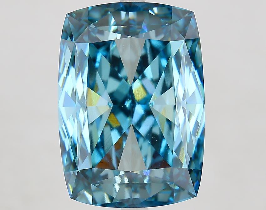 15.51 Ct. Fancy Vivid Blue Cushion Lab Grown Diamond