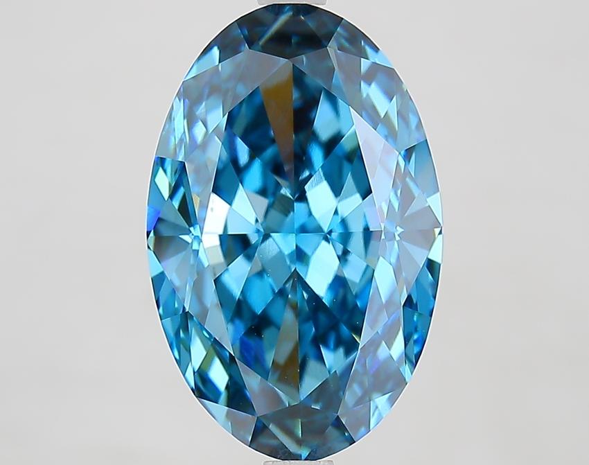 6.70 Ct. Fancy Vivid Blue Oval Lab Grown Diamond