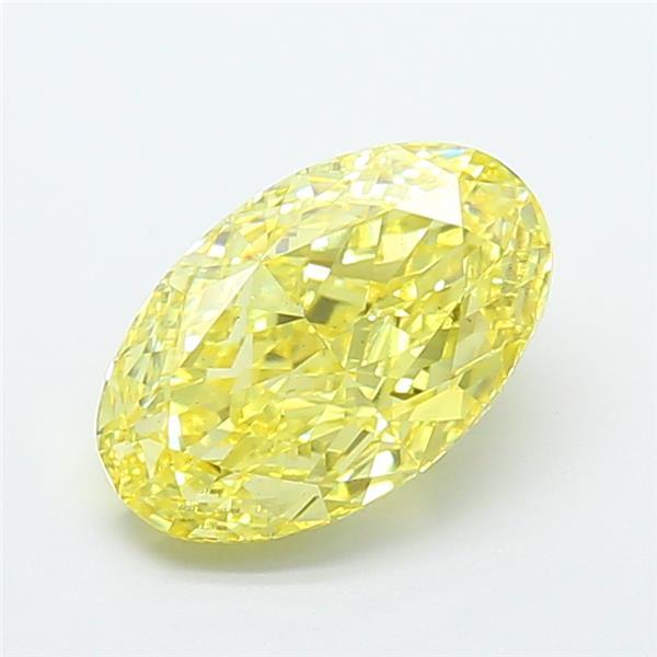 3.08 Ct. Fancy Intense  Yellow Oval Lab Grown Diamond