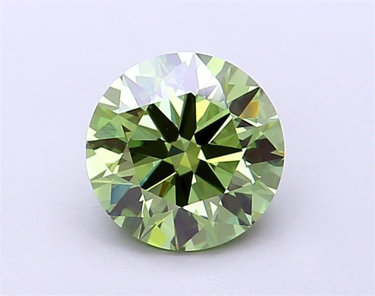 1.43 Ct. Fancy Vivid  Green Round Lab Grown Diamond