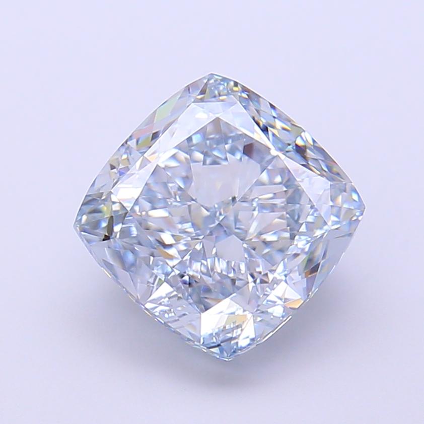 3.82 Ct. Fancy Intense  Blue Cushion Lab Grown Diamond
