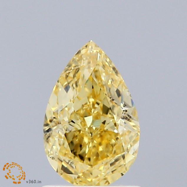 1.01 Ct. Fancy Vivid Yellow Pear Lab Grown Diamond