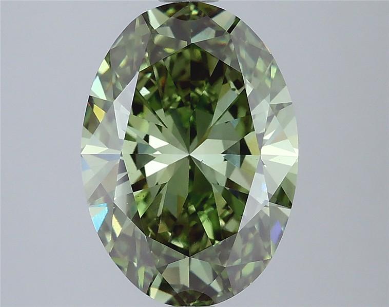 3.54 Ct. Fancy Vivid Green Oval Lab Grown Diamond
