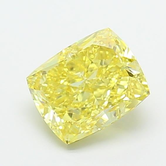 2.10 Ct. Fancy Yellow Cushion Lab Grown Diamond