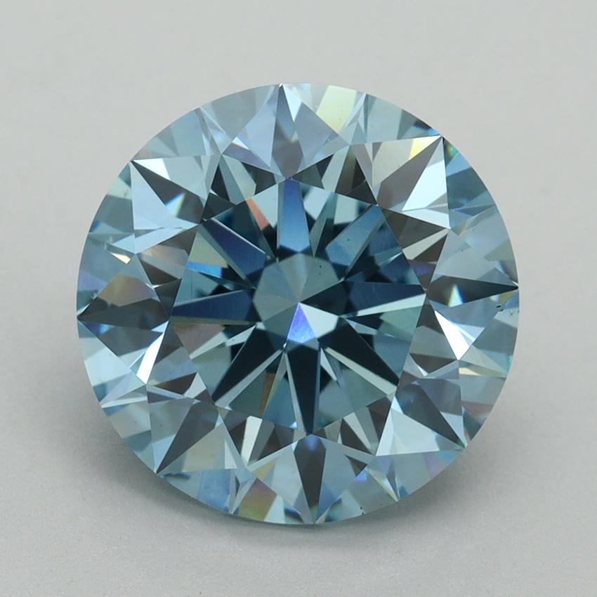 5.04 Ct. Fancy Vivid Blue Round Lab Grown Diamond