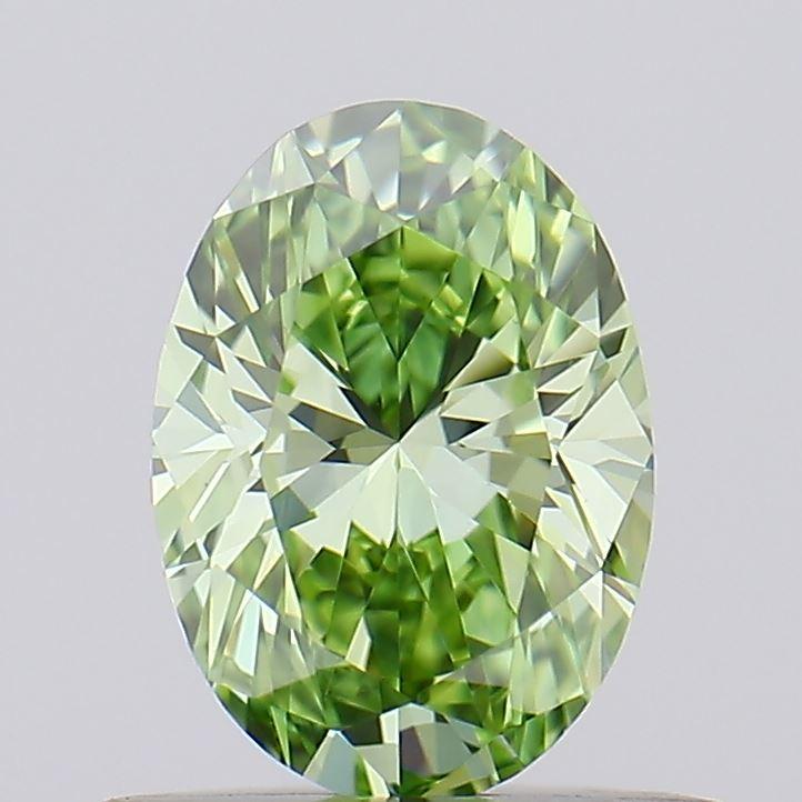 0.56 Ct. Fancy Vivid Green Oval Lab Grown Diamond