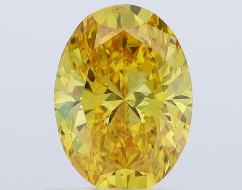 0.70 Ct. Fancy Vivid  Yellow Oval Lab Grown Diamond