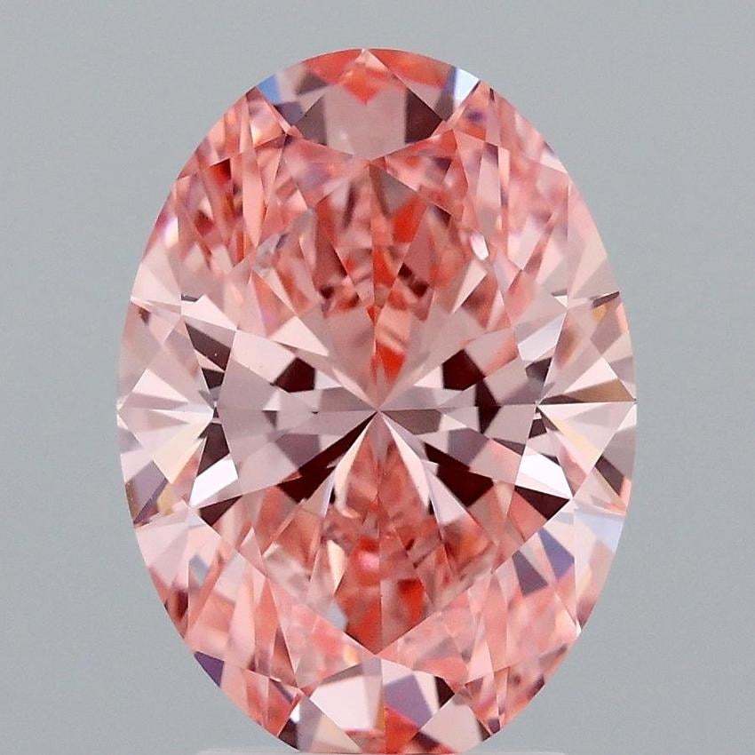 3.01 Ct. Fancy Vivid Pink Oval Lab Grown Diamond