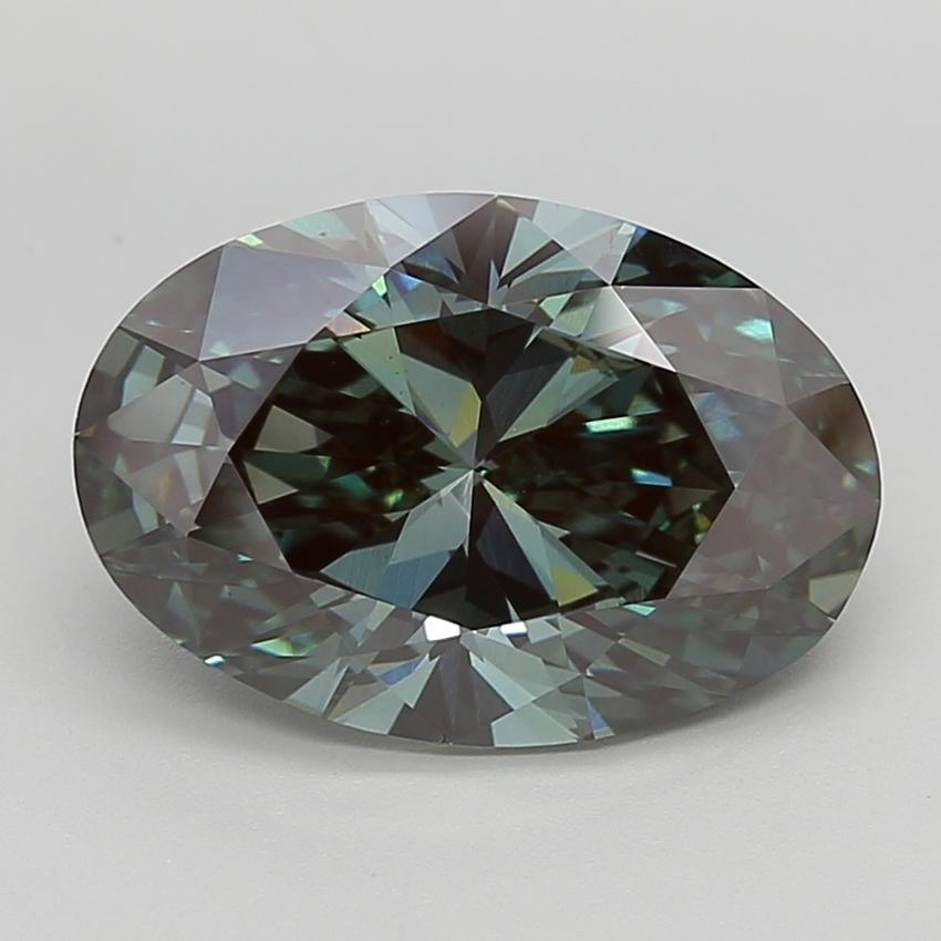 5.50 Ct. Fancy Deep  Green Oval Lab Grown Diamond