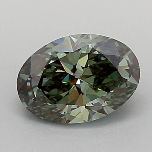 1.06 Ct. Fancy Vivid  Green Oval Lab Grown Diamond