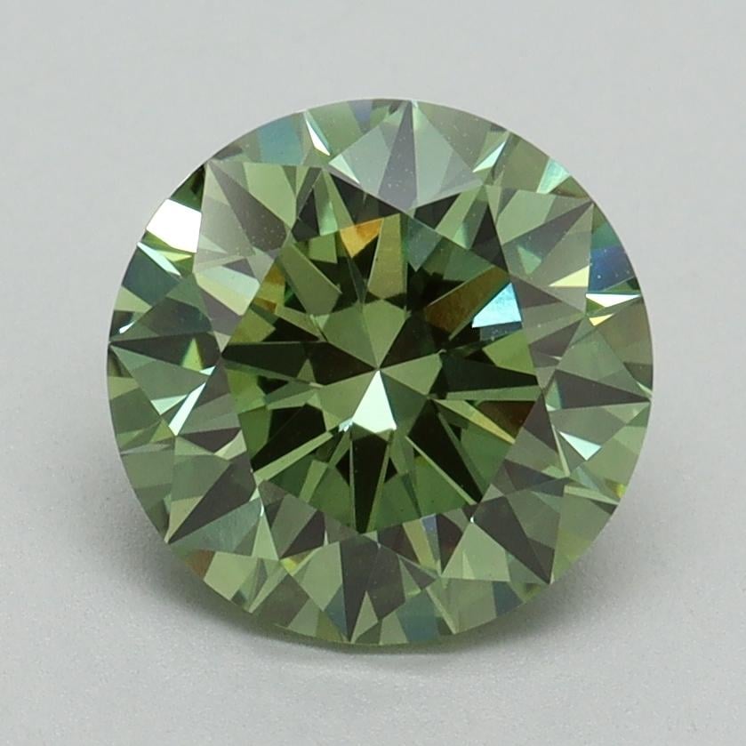 2.09 Ct. Fancy Vivid Green Round Lab Grown Diamond