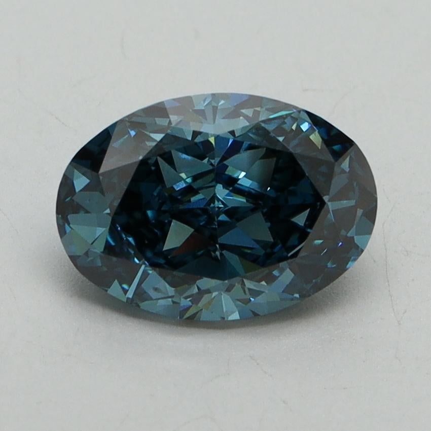 1.60 Ct. Fancy Vivid Blue Oval Lab Grown Diamond